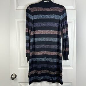 Sugarhill Brighton Glittered Jewel Tone Striped Knit Dress - Size 12